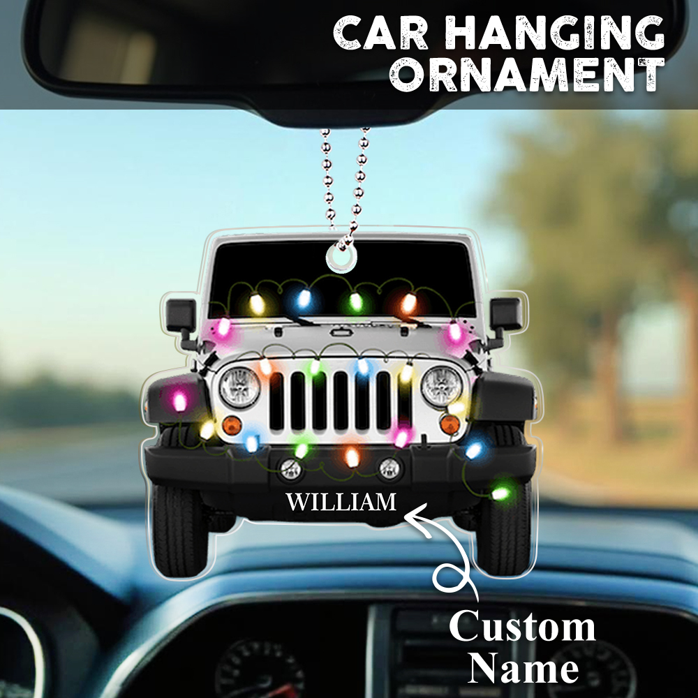 Personalized Car Ornament with Name Acrylic Christmas Ornament for Christmas Gift