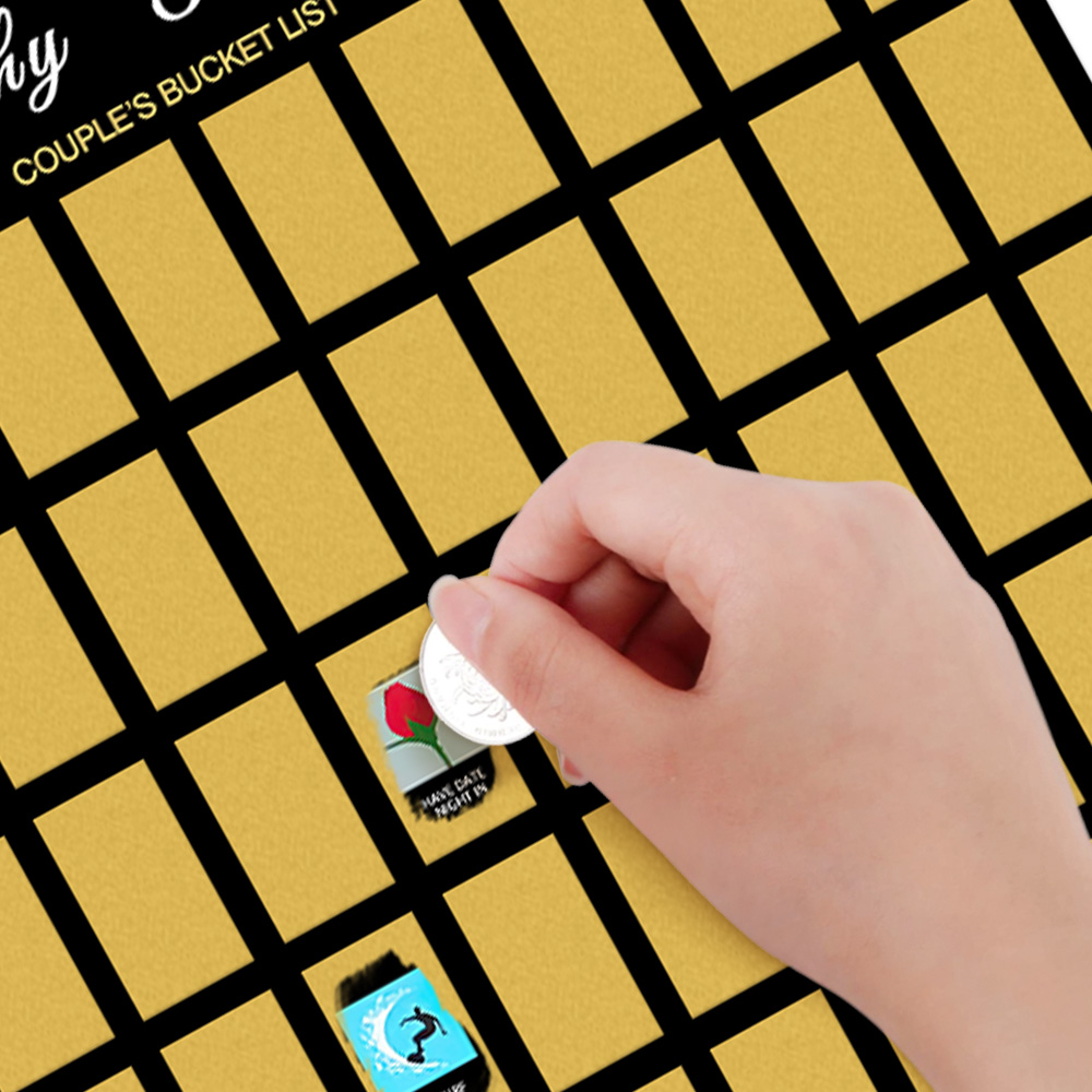 Personalised Scratch off Bucket list Custom Scratch off Poster Wedding Gift for Couple