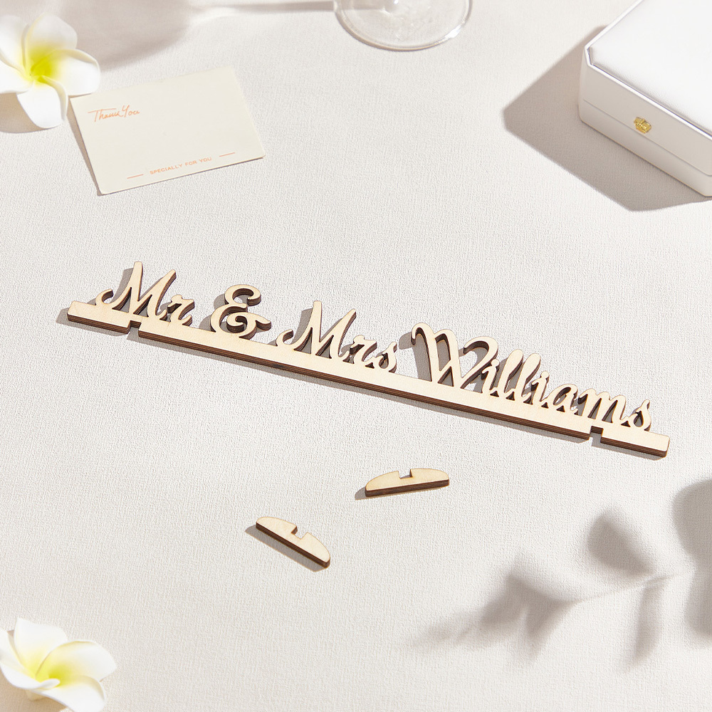Personalized Mr and Mrs Wood Tabletop Wedding Sign Keepsake Wedding Table Decor