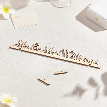 Personalized Mr and Mrs Wood Tabletop Wedding Sign Keepsake Wedding Table Decor