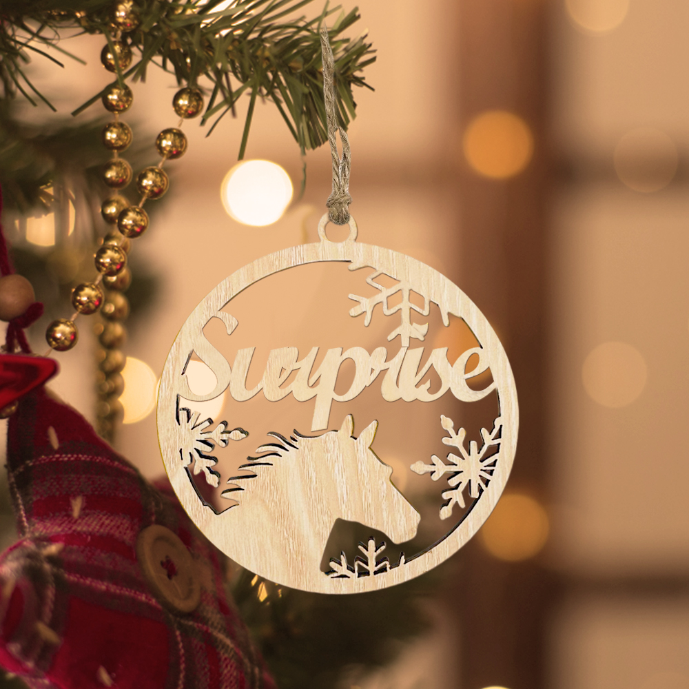 Customized Christmas Tree Ornament Hanging Decoration with Horse
