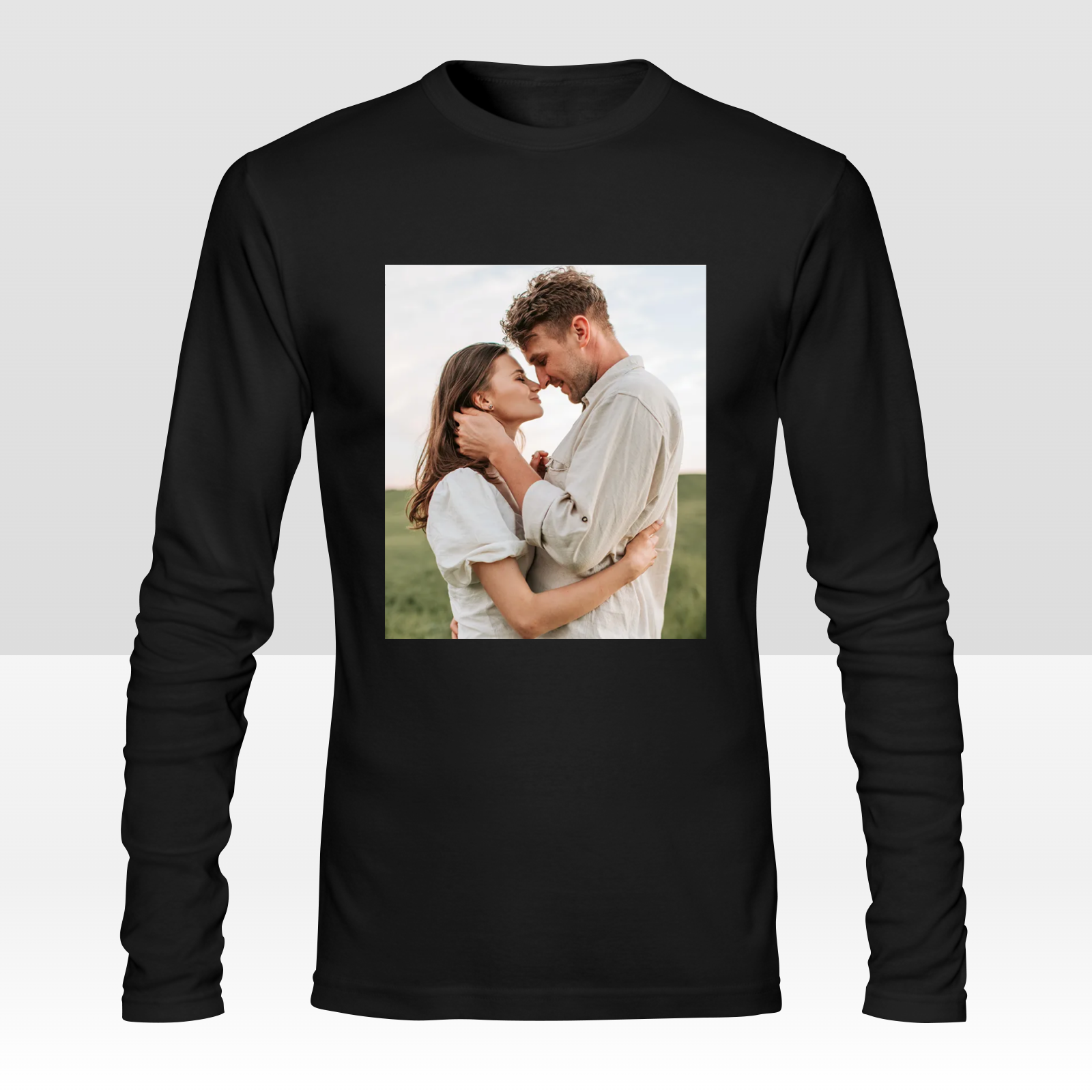 Custom Double-Sided Men's Long Sleeve T-Shirt Personalized All-Over Print Tee with Your Design