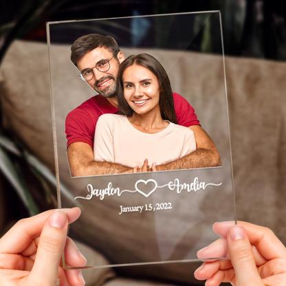 Custom Photo Acrylic Plaque Gift For Boyfriend Engagement Gift Personalized Wedding Gift For Couple
