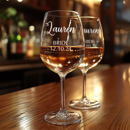 Personalized Name Red Wine Glass Bridal Party Gifts
