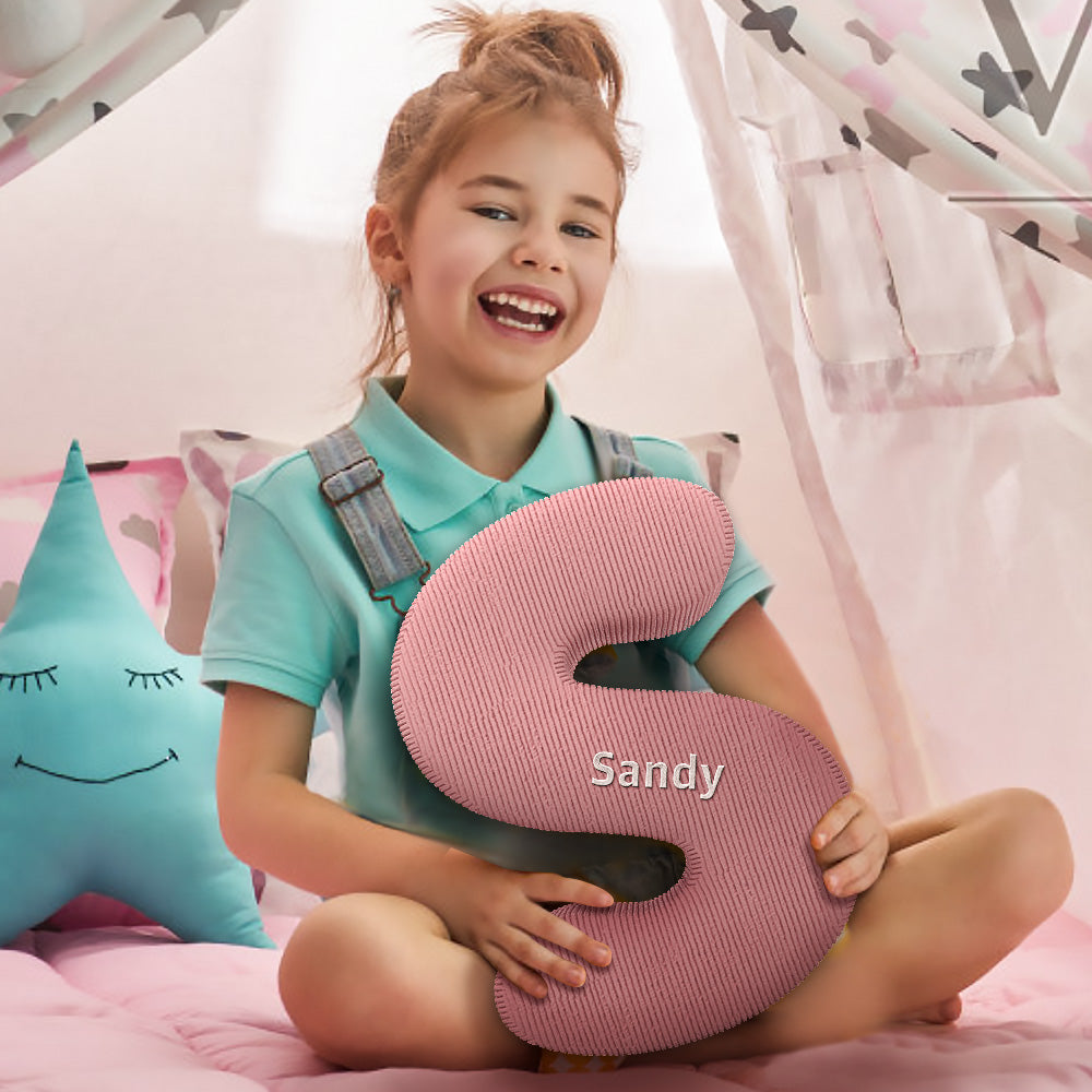 Personalized Alphabet Letter Pillow with Embroidery Name Custom Initial Cushion Unique Gifts