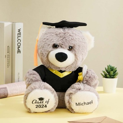 Personalized Bear Toy with Your Name and Graduation Date Celebrate Graduation Gifts