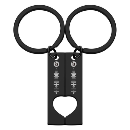 Best Gift For Friend 2 Personalized Music Code Keychain | Heart Cut Out Keychain