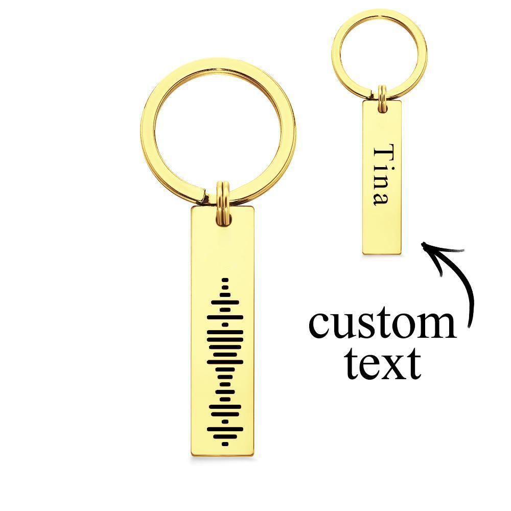 Custom Engraved Music Code Song 3D Bar Keychain with Text