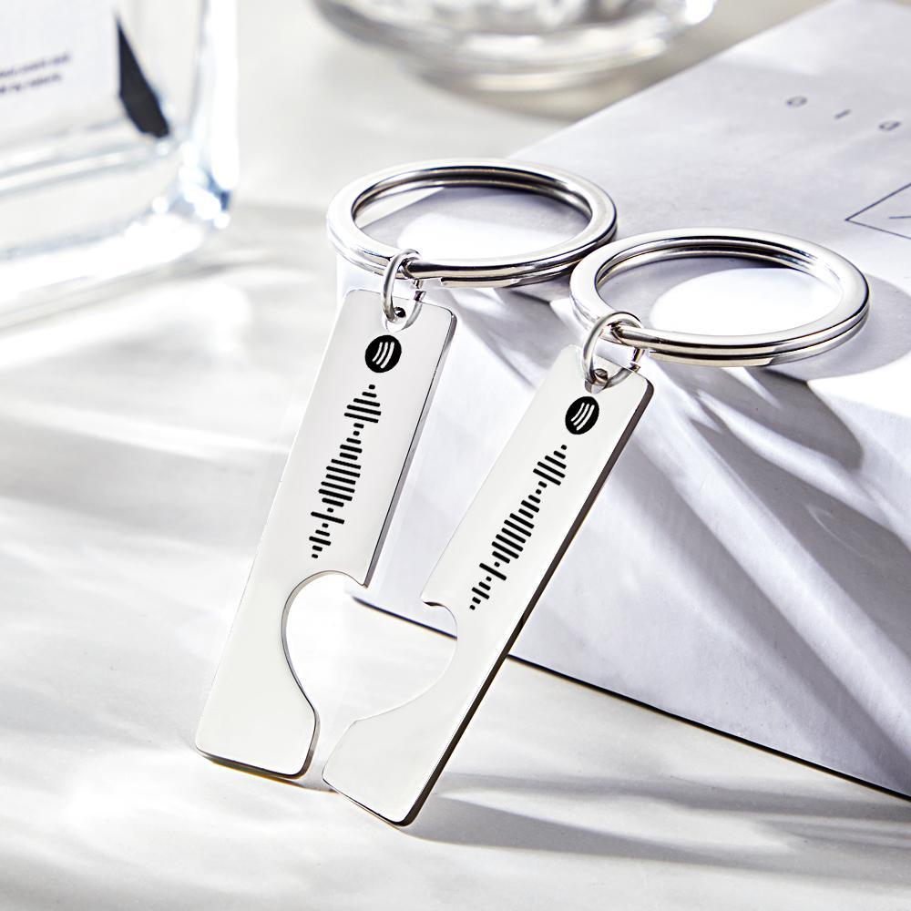 Custom Music Code Keyring With Text Gifts 4 Color