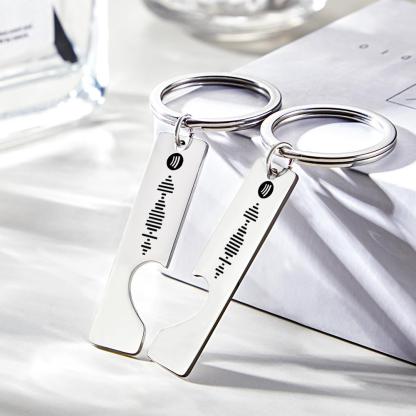 Custom Music Code Keyring With Text Gifts 4 Color