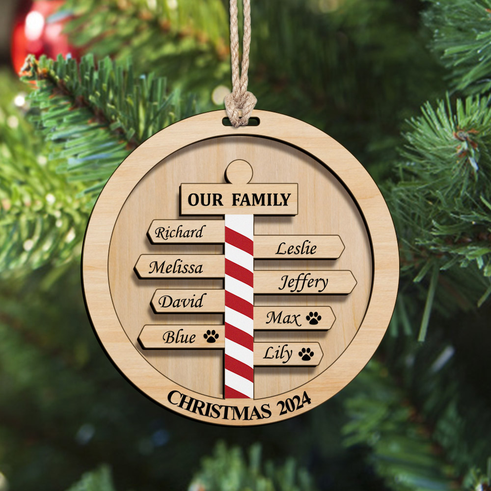 Personalized Christmas Family Ornament Custom Family Member Names Gift for Christmas
