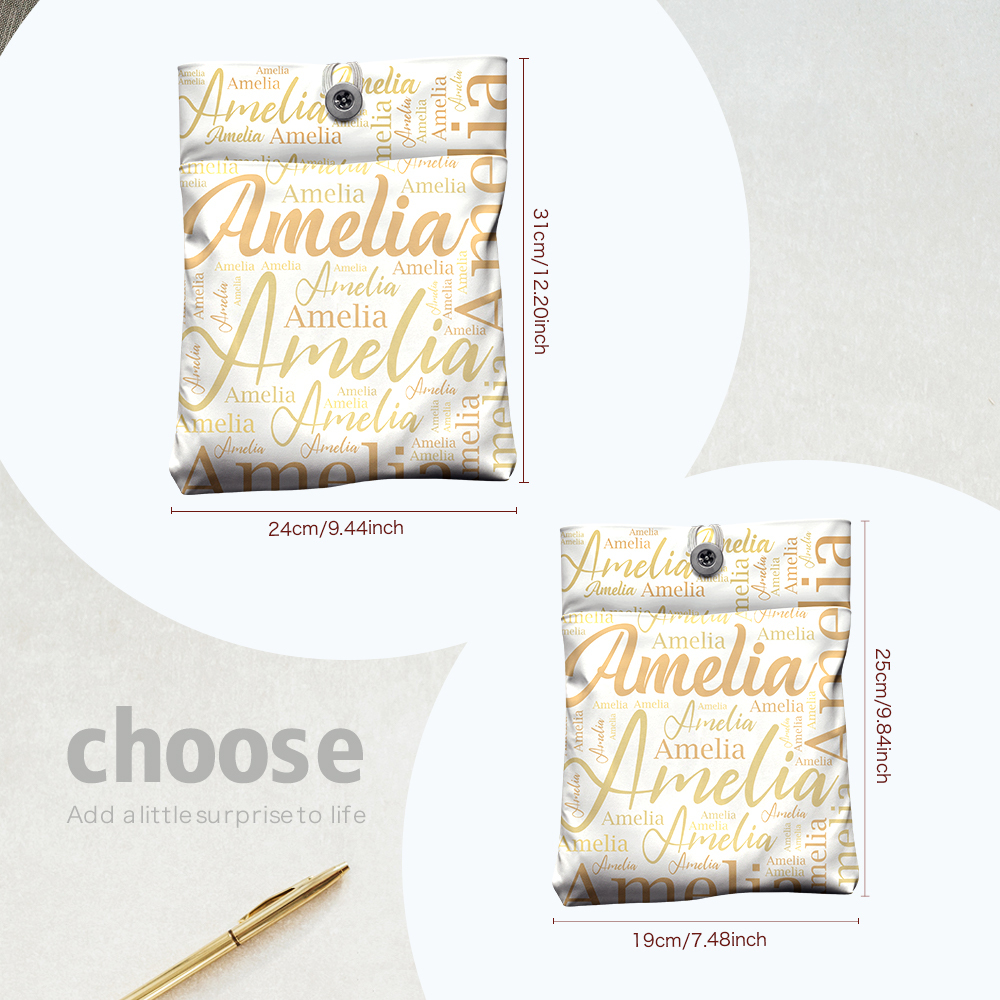 Personalized Name Book Cover with Pocket Book Cover Protector Gift for Book Lover