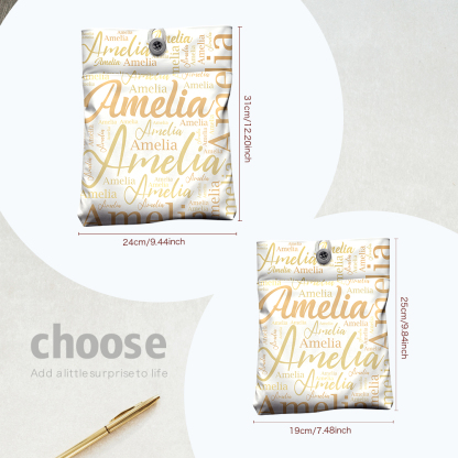 Personalized Name Book Cover with Pocket Book Cover Protector Gift for Book Lover