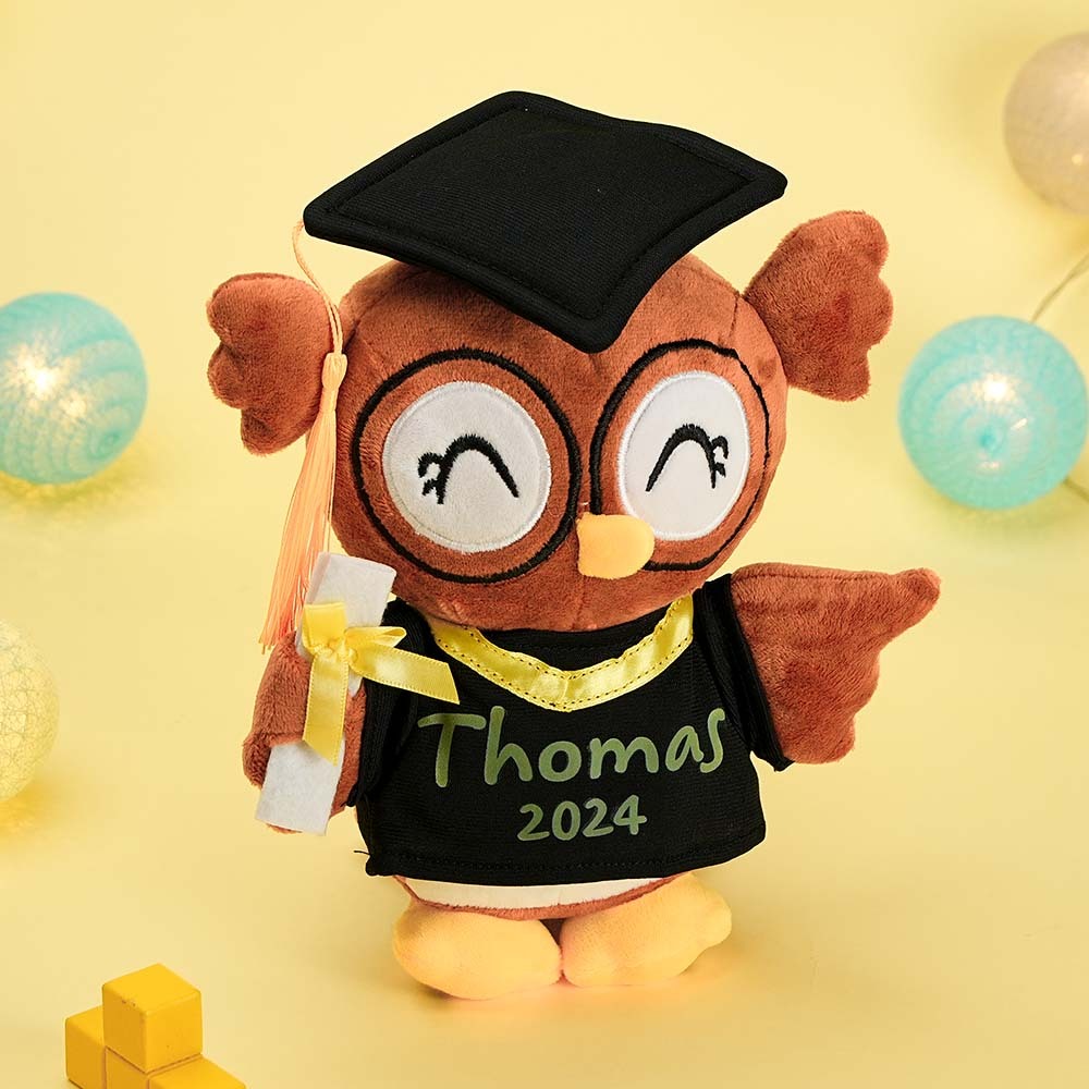 Personalized Owl Toy with Your Name and Graduation Date Celebrate Graduation Gifts