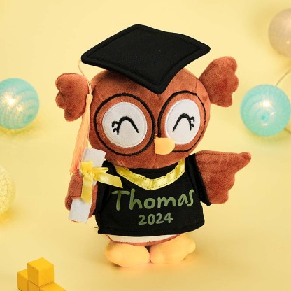 Personalized Owl Toy with Your Name and Graduation Date Celebrate Graduation Gifts