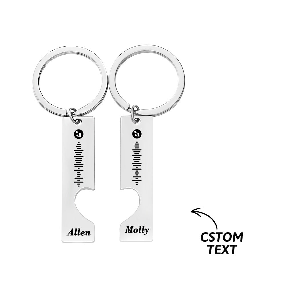 Best Gift For Friend 2 Personalized Music Code Keychain | Heart Cut Out Keychain
