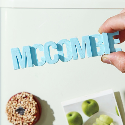 Personalized 3D Printed Text Sign Refrigerator Magnet