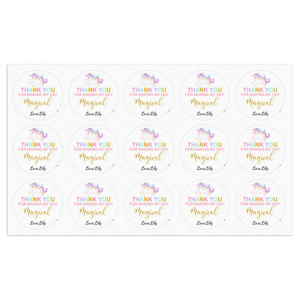 Personalized Thank You Stickers Round Wedding Birthday Favor labels for Gifts