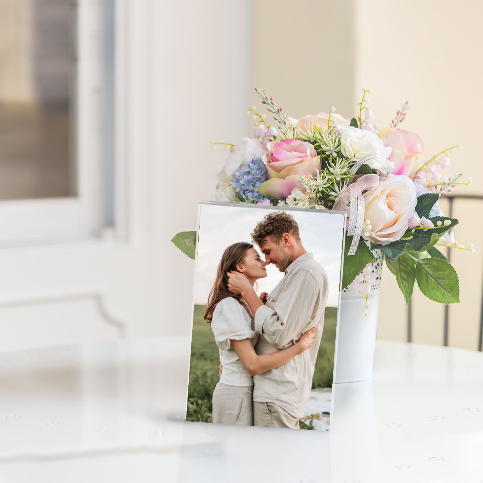 Custom Clear Acrylic Photo Plaque – Personalized Text & Image Display with Sleek Transparent Design