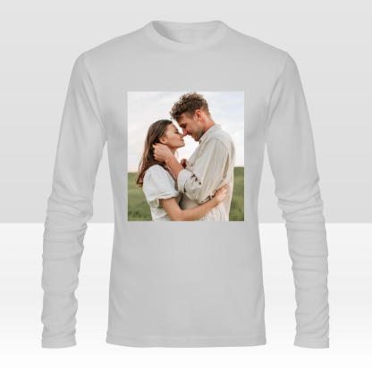 Custom Double-Sided Men's Long Sleeve T-Shirt Personalized All-Over Print Tee with Your Design