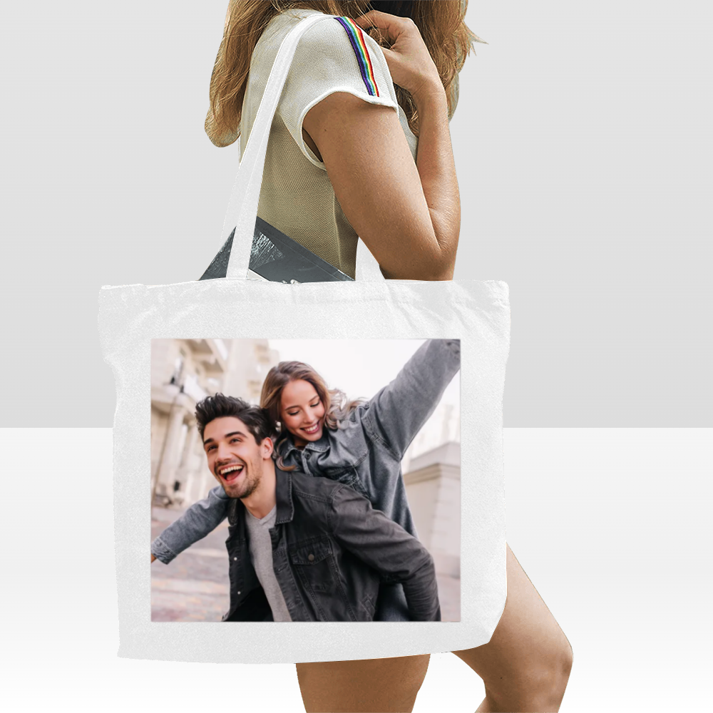 Custom Canvas Tote Bag – Personalized Reusable Shopping Bag with Front Design
