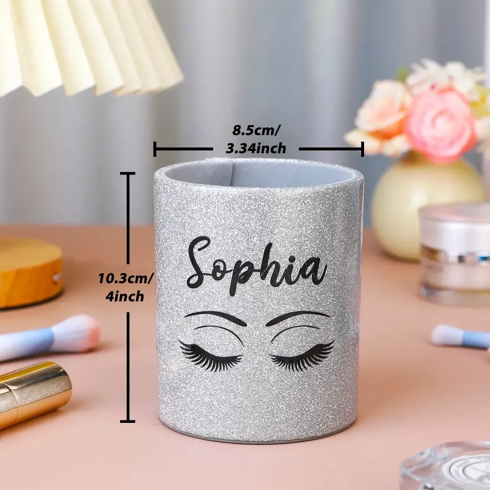 Personalized Glitter Color Make Up Brush Holder with Name Birthday Anniversary Gift for Women