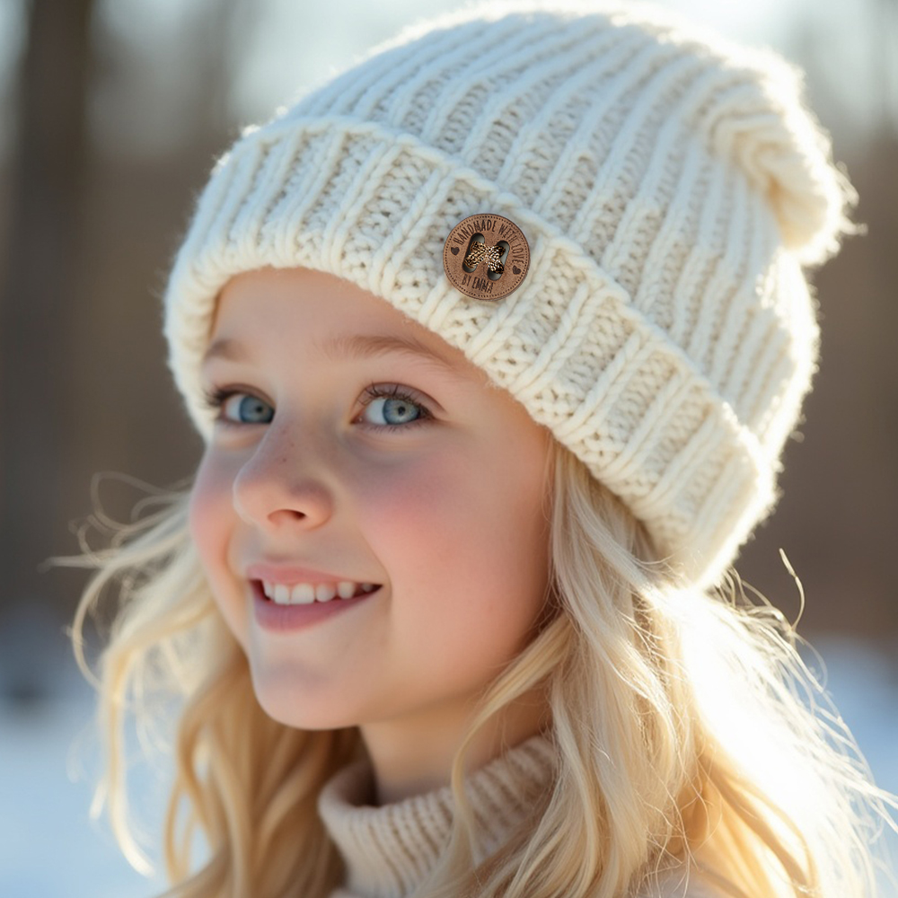 Personalized Handmade with Love Wooden Buttons Set of 15 Clothing Labels Gifts for Mother Grandma Knitting Crocheting Lovers