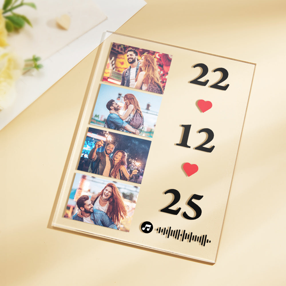 Scannable Music Photo Plaque Custom Keychain Personalized Night Light Gift For Her