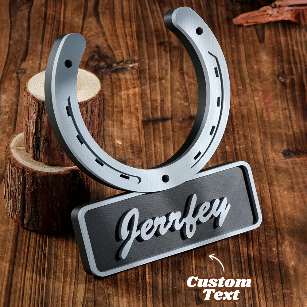 Personalized 3D Horseshoe-shaped Stable Door Name Plate Gift for Horse Lovers Farmers