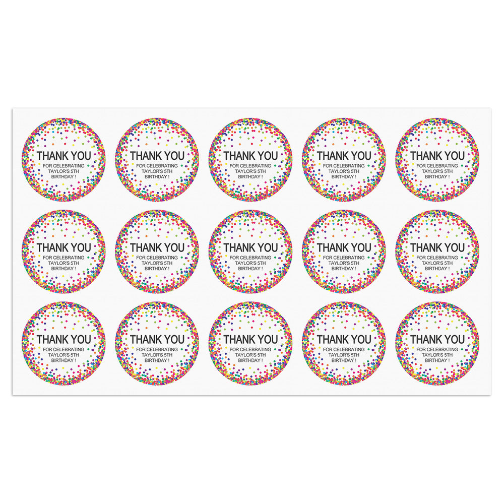 Personalized Thank You Stickers Round Wedding Birthday Favor labels for Gifts