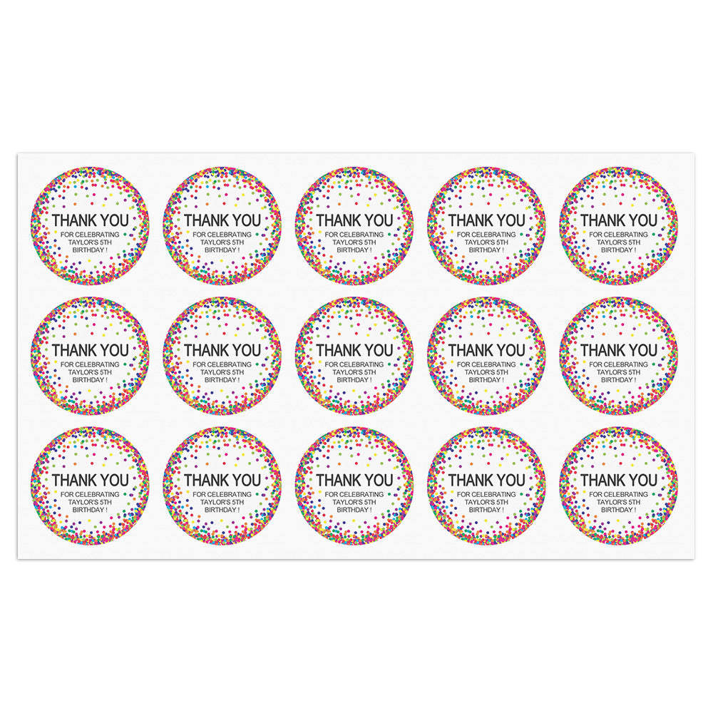 Personalized Thank You Stickers Round Wedding Birthday Favor labels for Gifts