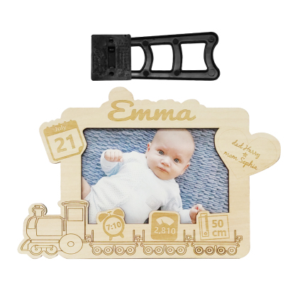 Personalized Newborn Photo Frame Engraving Baby Wood Frame