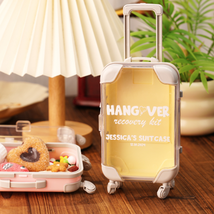 Personalized Suitcase Design Hangover Recovery Kit with Name for Bachelorette Party Bridal Shower