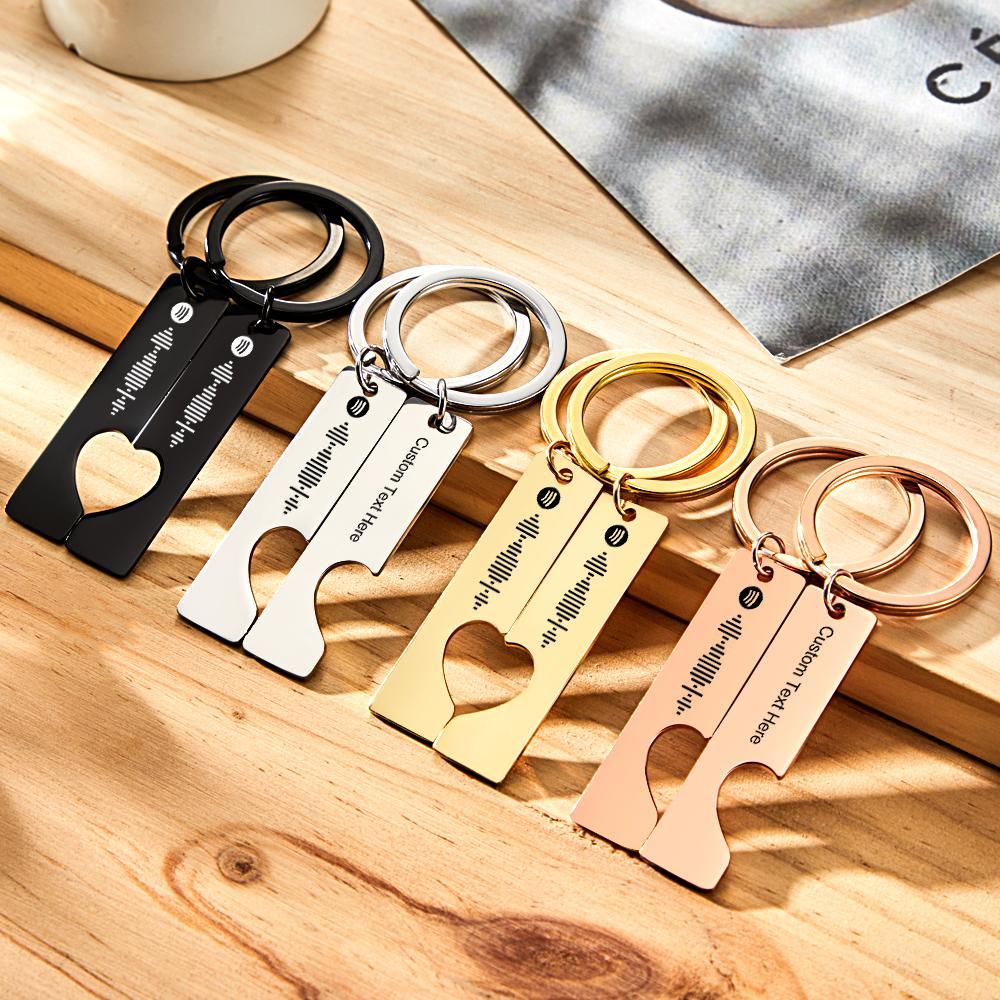 Custom Music Code Keyring With Text Gifts 4 Color