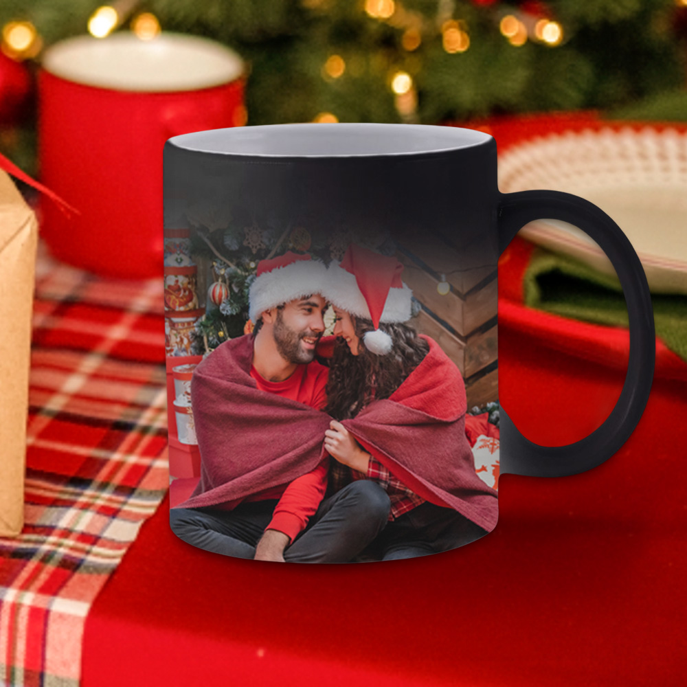 Custom Magic Photo Mug Color Changing Coffee Mug With 2 same Photos