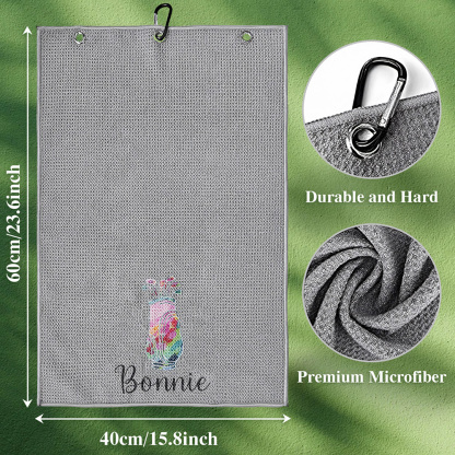 Personalized Golf Towel with Hanging Clip Golfing Clubs Golf Towel Gift for Golf Lovers