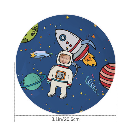 Universe Planet Plates Custom Face Astronaut Dinner Plates For Kids