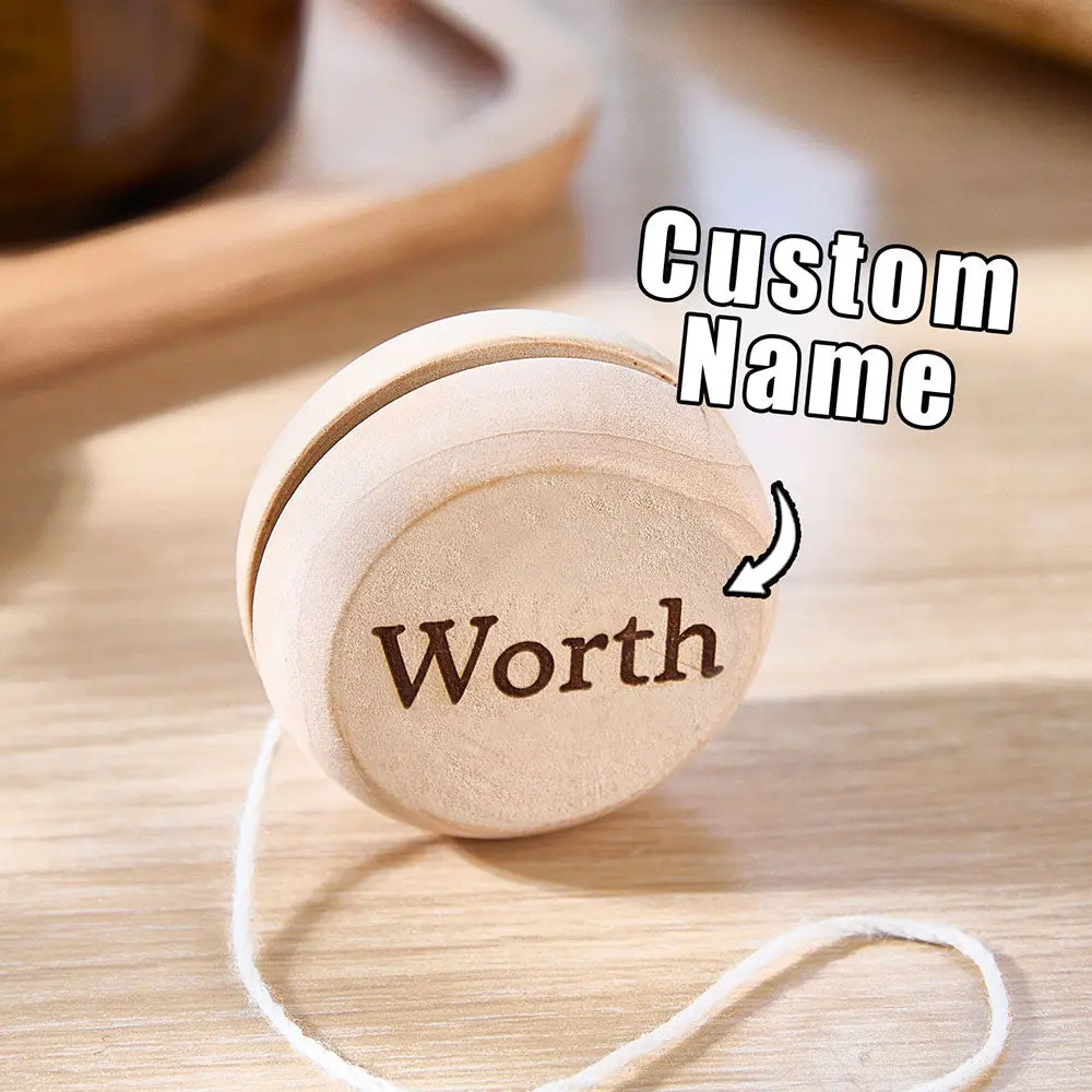 Personalized Wooden Yoyo with Engraved Name Yoyo Educational Toy Birthday Gift for Kid