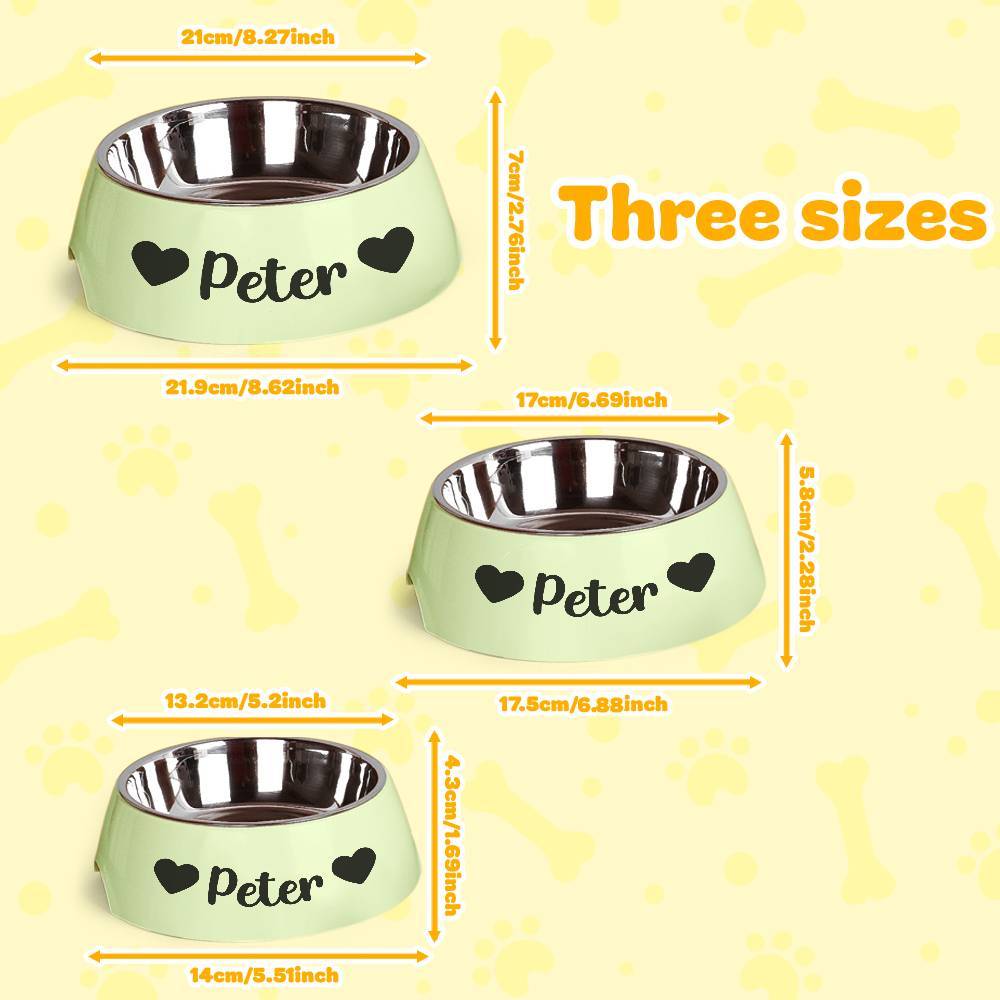 Personalized Pet Water Bowl Stainless Steel Pet Bowl Feeding Supplies Gift for Pet Lovers