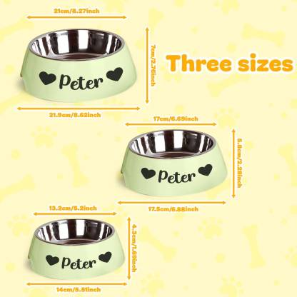 Personalized Pet Water Bowl Stainless Steel Pet Bowl Feeding Supplies Gift for Pet Lovers
