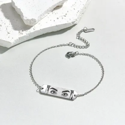 Custom Photo Bracelet Eyes Bracelet Bar Bracelet Gifts for Her