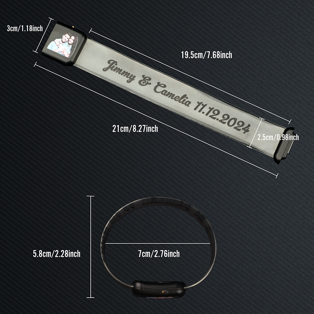Personalized Glow Bracelets with Photo LED Bracelets Party Supplies for Wedding Birthdays Concerts