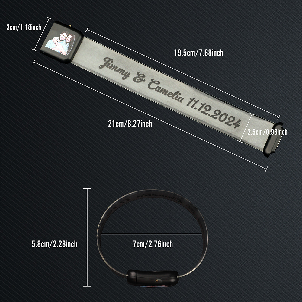Personalized Glow Bracelets with Photo LED Bracelets Party Supplies for Wedding Birthdays Concerts