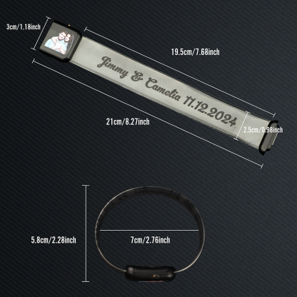 Personalized Glow Bracelets with Photo LED Bracelets Party Supplies for Wedding Birthdays Concerts
