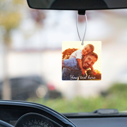 Custom Photo Hanging Car Air Freshener Rearview Mirror Pendant for Car Interior Decor