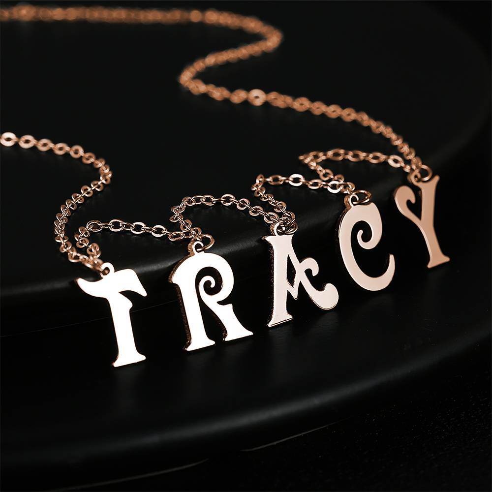Personalized Sterling Silver Letter Initials Necklace Name Jewelry Necklaces