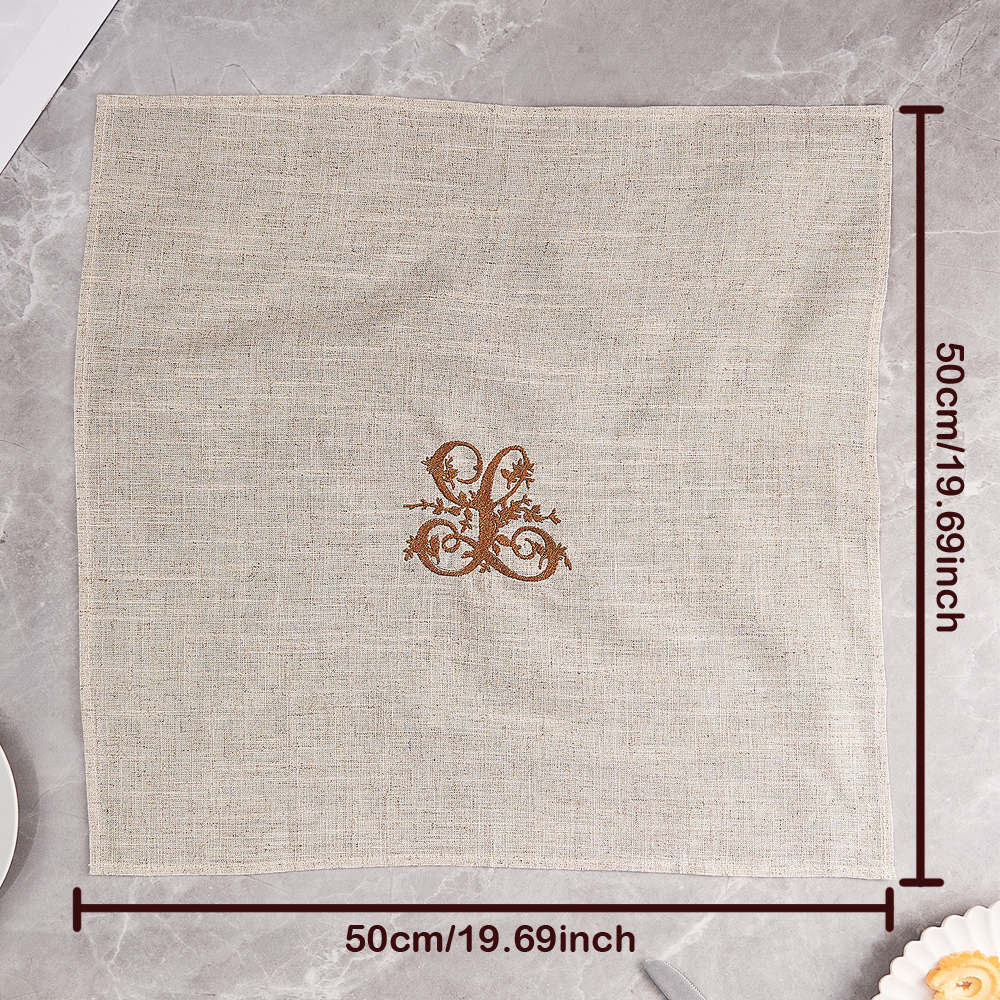 Personalized Linen Napkin with Embroidered Monogram Napkin Wedding Gift for Her