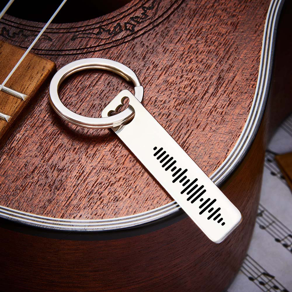 Custom Music Code Keychain Engraved 3D Bar Keyring
