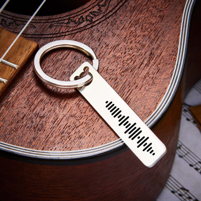 Custom Music Code Keychain Engraved 3D Bar Keyring