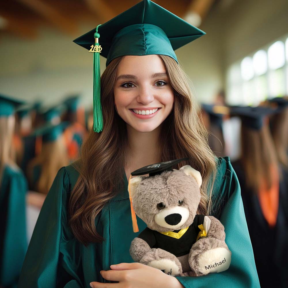 Personalized Bear Toy with Your Name and Graduation Date Celebrate Graduation Gifts
